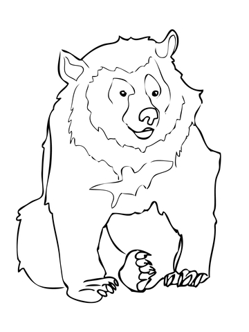 Asiatic Black Bear Coloring Page